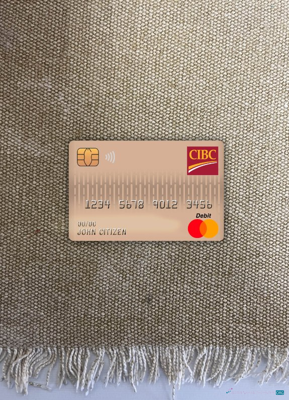 Download Canada CIBC bank master debit card photolook front Photoshop template